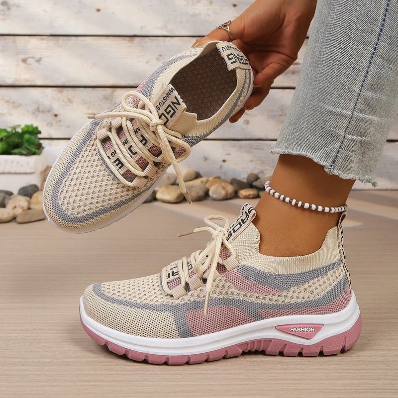 Women's Lightweight Fabric Sneakers | Sporty White Walking Shoes for Comfort and Style 5
