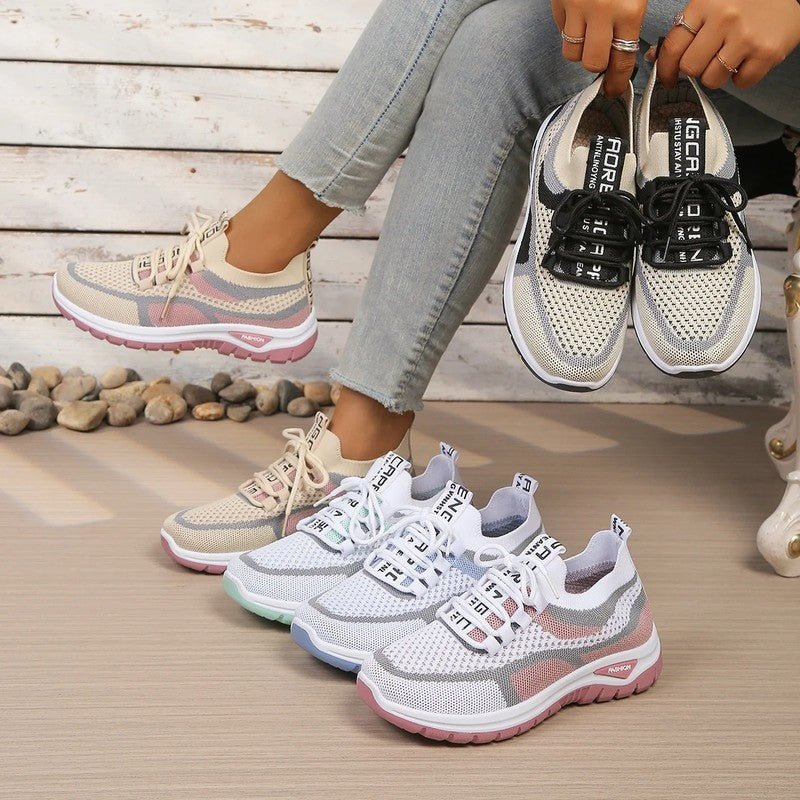 Women's Lightweight Fabric Sneakers | Sporty White Walking Shoes for Comfort and Style 7