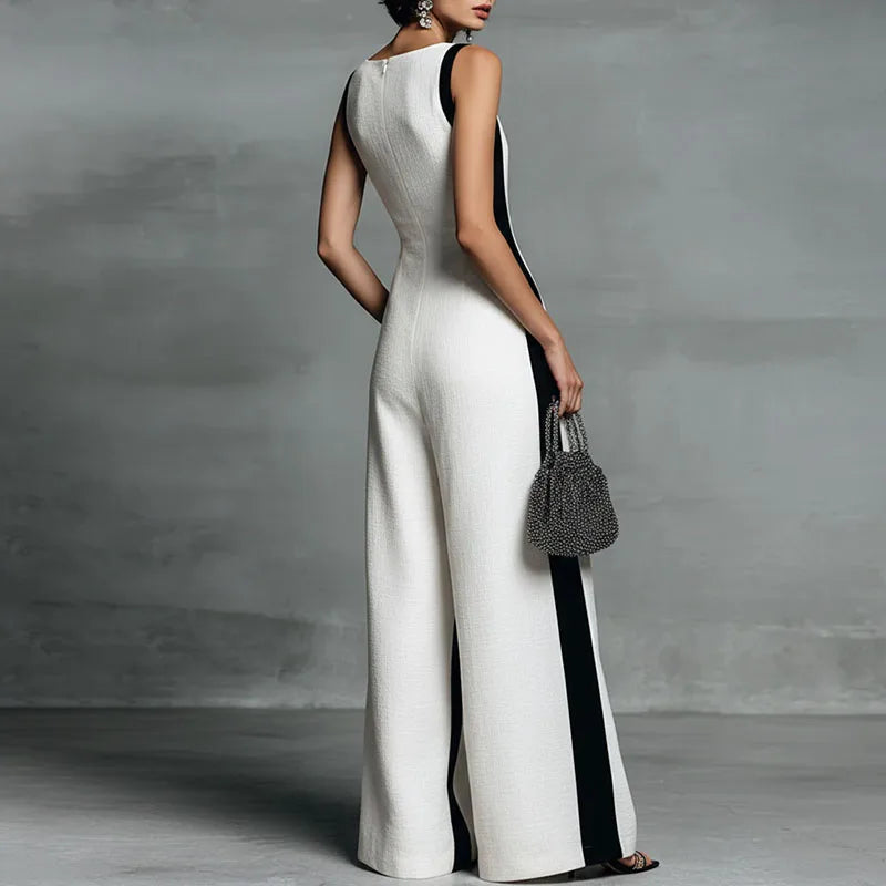 Women's Lightweight Fabric Wide-Leg Jumpsuit | Elegant Deep V Neckline Comfortable Summer Outfit 2