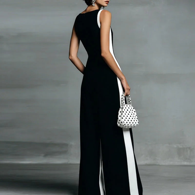 Women's Lightweight Fabric Wide-Leg Jumpsuit | Elegant Deep V Neckline Comfortable Summer Outfit 4