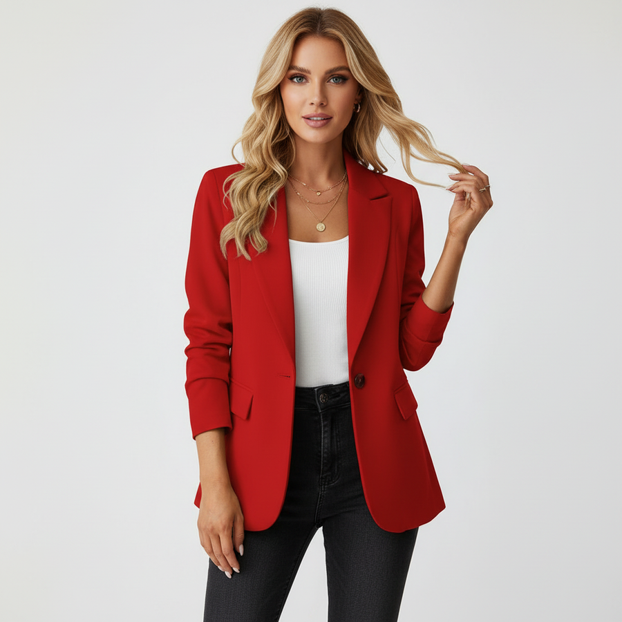 Women's Lightweight Fitted Blazer | Elegant Black Office Jacket 0