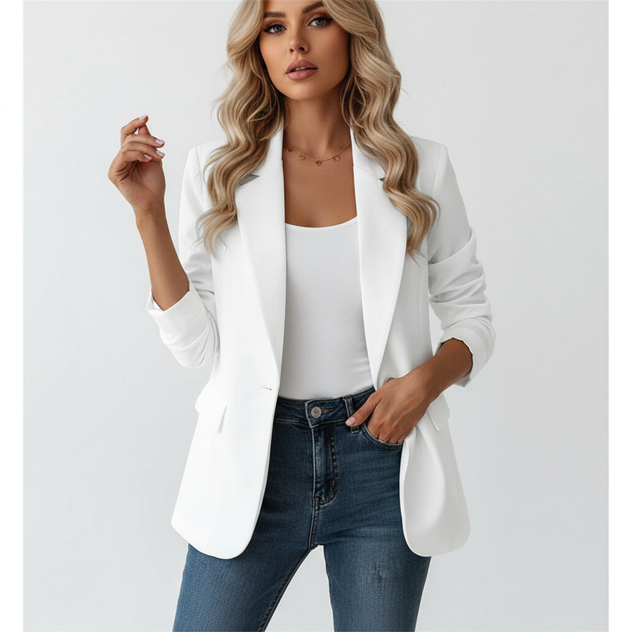 Women's Lightweight Fitted Blazer | Elegant Black Office Jacket 1