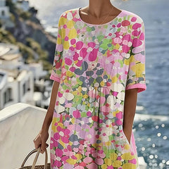 Women's Lightweight Floral Midi Dress | Elegant Relaxed Summer Style 1