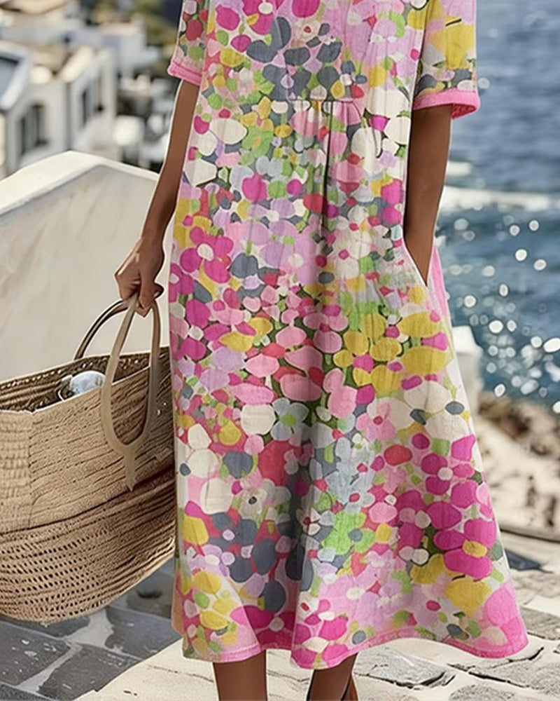 Women's Lightweight Floral Midi Dress | Elegant Relaxed Summer Style 2