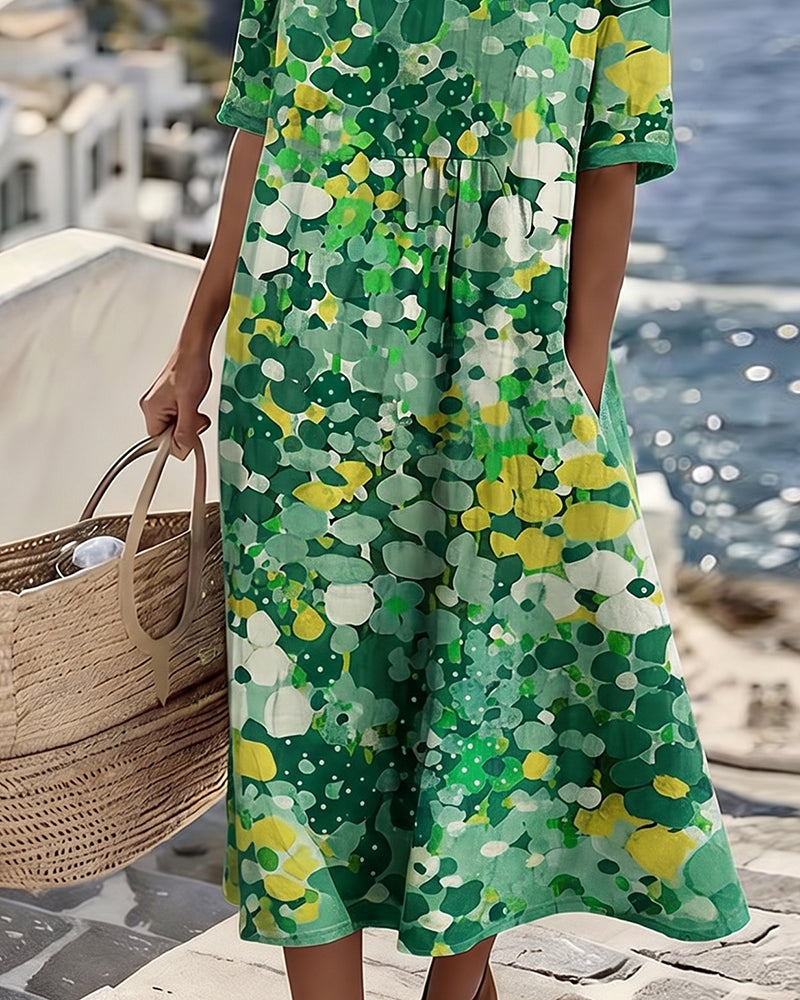 Women's Lightweight Floral Midi Dress | Elegant Relaxed Summer Style 4