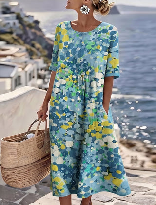 Women's Lightweight Floral Midi Dress | Elegant Relaxed Summer Style 6