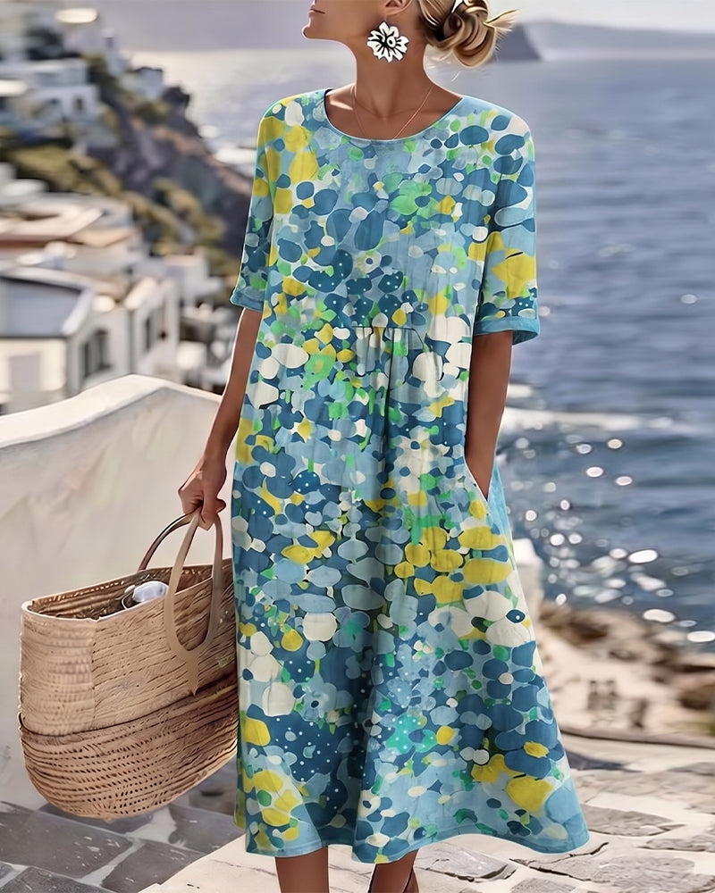 Women's Lightweight Floral Midi Dress | Elegant Relaxed Summer Style 6