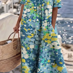 Women's Lightweight Floral Midi Dress | Elegant Relaxed Summer Style 7