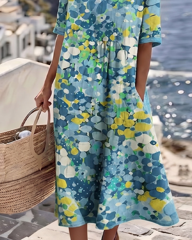 Women's Lightweight Floral Midi Dress | Elegant Relaxed Summer Style 7
