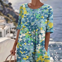 Women's Lightweight Floral Midi Dress | Elegant Relaxed Summer Style 8
