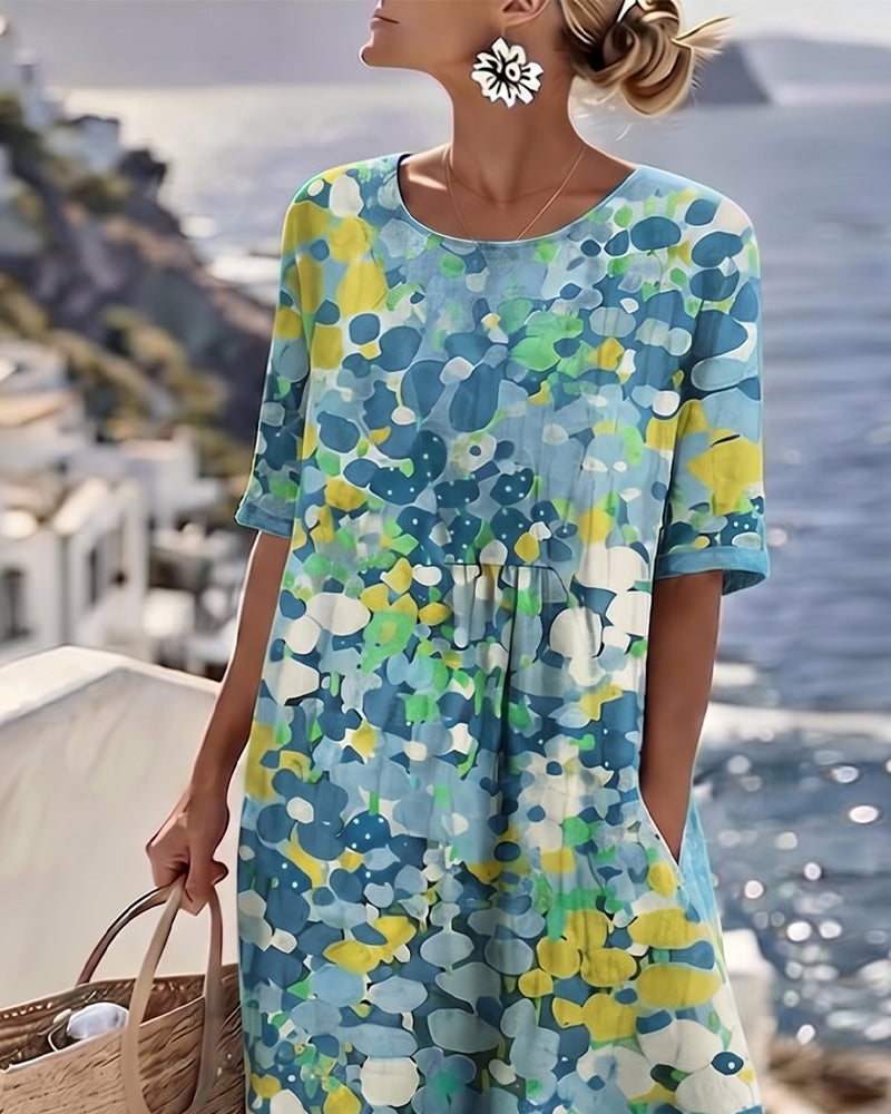 Women's Lightweight Floral Midi Dress | Elegant Relaxed Summer Style 8