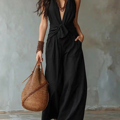 Women's Lightweight Flowy Jumpsuit | Elegant Wide Leg Summer Romper 2
