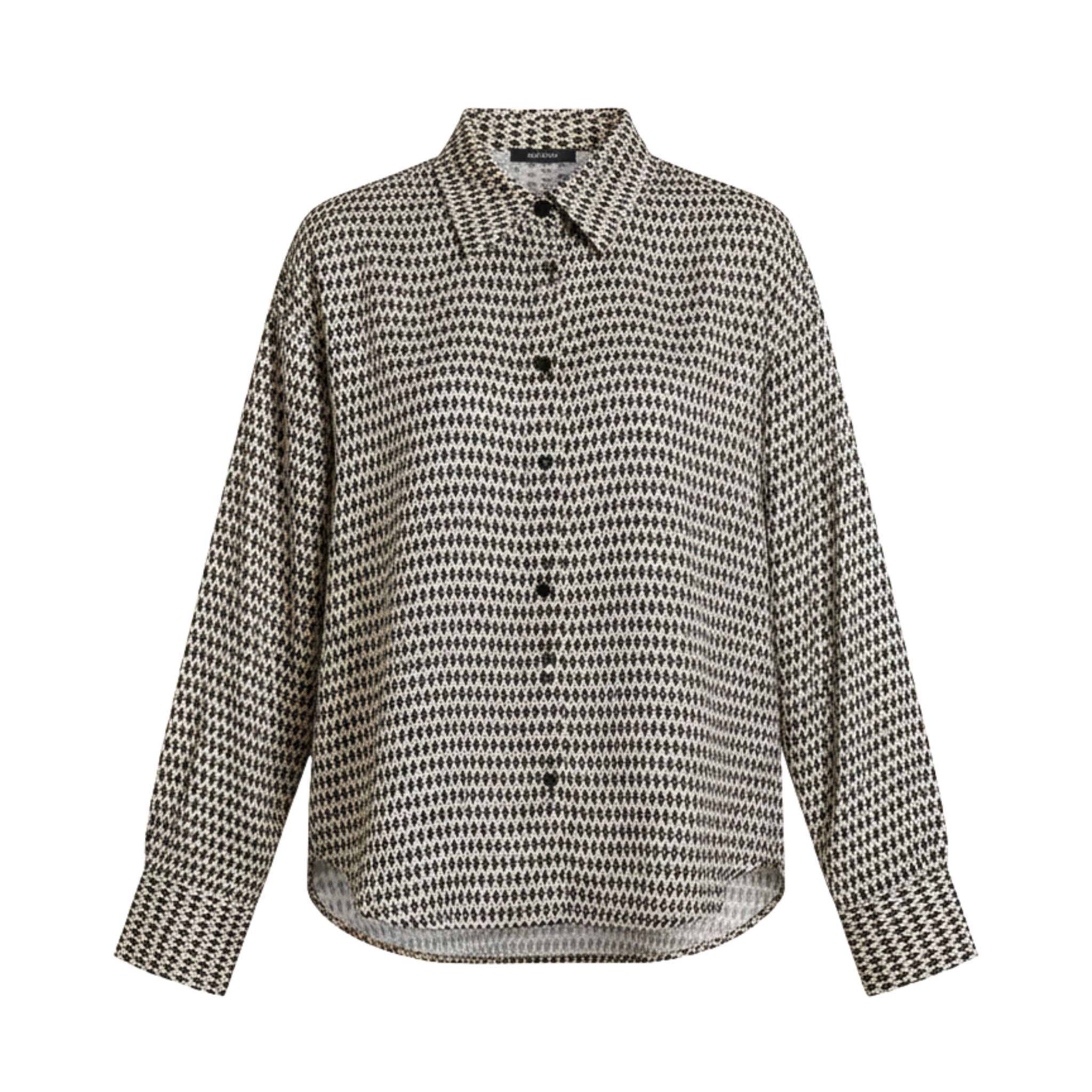 Women's Lightweight Geometric Print Shirt | Elegant Relaxed Fit Long Sleeve Blouse 0