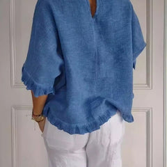 Women's Lightweight Linen-Look Blouse | Breezy Relaxed-Fit Summer Top 3