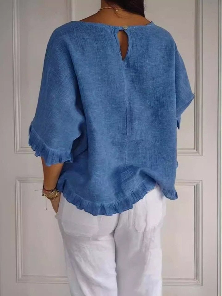 Women's Lightweight Linen-Look Blouse | Breezy Relaxed-Fit Summer Top 3