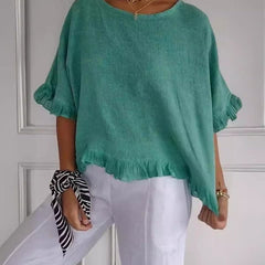 Women's Lightweight Linen-Look Blouse | Breezy Relaxed-Fit Summer Top 4