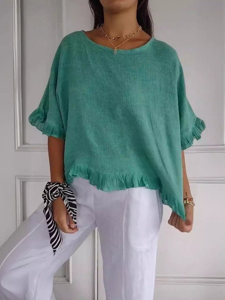 Women's Lightweight Linen-Look Blouse | Breezy Relaxed-Fit Summer Top 4