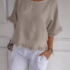 Women's Lightweight Linen-Look Blouse | Breezy Relaxed-Fit Summer Top 5