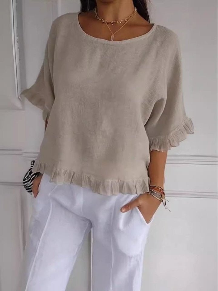 Women's Lightweight Linen-Look Blouse | Breezy Relaxed-Fit Summer Top 5