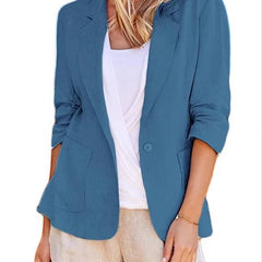 Women's Lightweight Linen Blazer | Elegant Tailored Summer Jacket 0