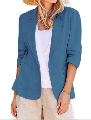 Women's Lightweight Linen Blazer | Elegant Tailored Summer Jacket 0