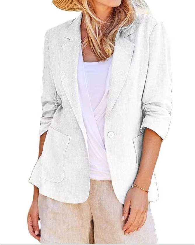 Women's Lightweight Linen Blazer | Elegant Tailored Summer Jacket 1