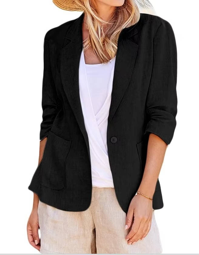 Women's Lightweight Linen Blazer | Elegant Tailored Summer Jacket 3