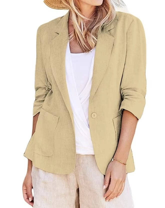 Women's Lightweight Linen Blazer | Elegant Tailored Summer Jacket 6