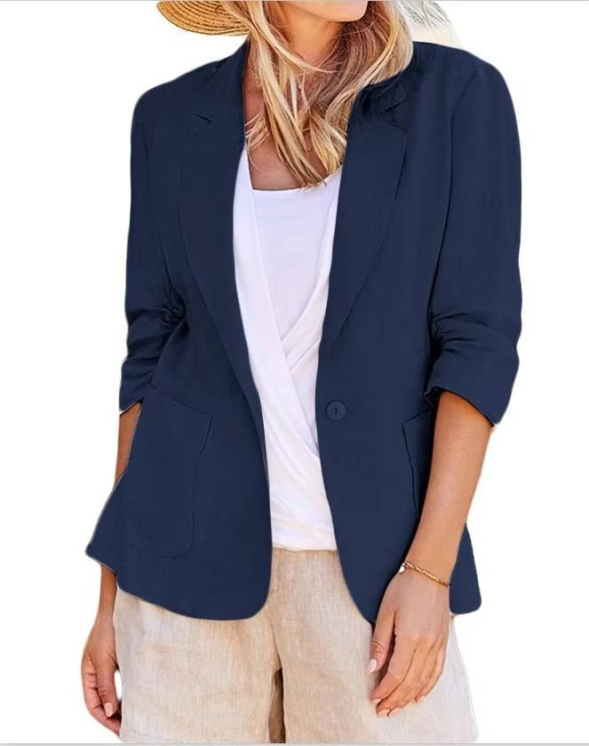 Women's Lightweight Linen Blazer | Elegant Tailored Summer Jacket 8