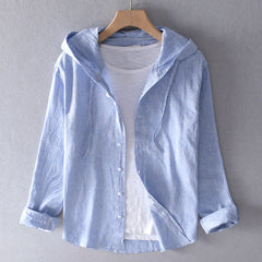 Women's Lightweight Linen Blouse | Casual Hooded Everyday Top 1