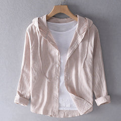 Women's Lightweight Linen Blouse | Casual Hooded Everyday Top 2