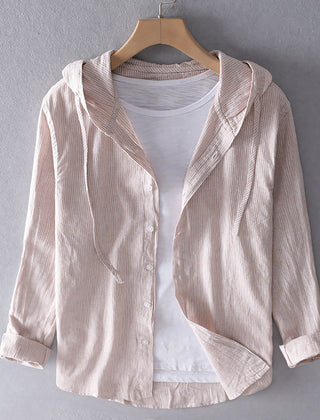 Women's Lightweight Linen Blouse | Casual Hooded Everyday Top 2