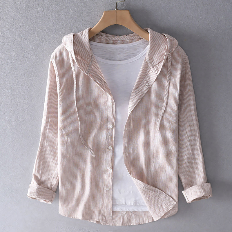 Women's Lightweight Linen Blouse | Casual Hooded Everyday Top 2