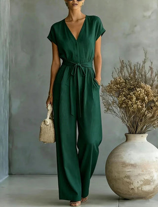 Women's Lightweight Linen Jumpsuit | Relaxed Wide-Leg Casual Outfit 2
