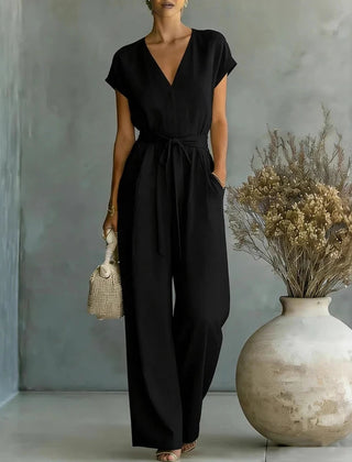 Women's Lightweight Linen Jumpsuit | Relaxed Wide-Leg Casual Outfit 3