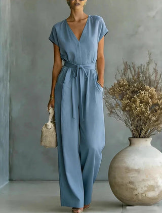 Women's Lightweight Linen Jumpsuit | Relaxed Wide-Leg Casual Outfit 4