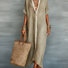 Women's Lightweight Linen Maxi Dress | Elegant Relaxed Summer Style 0