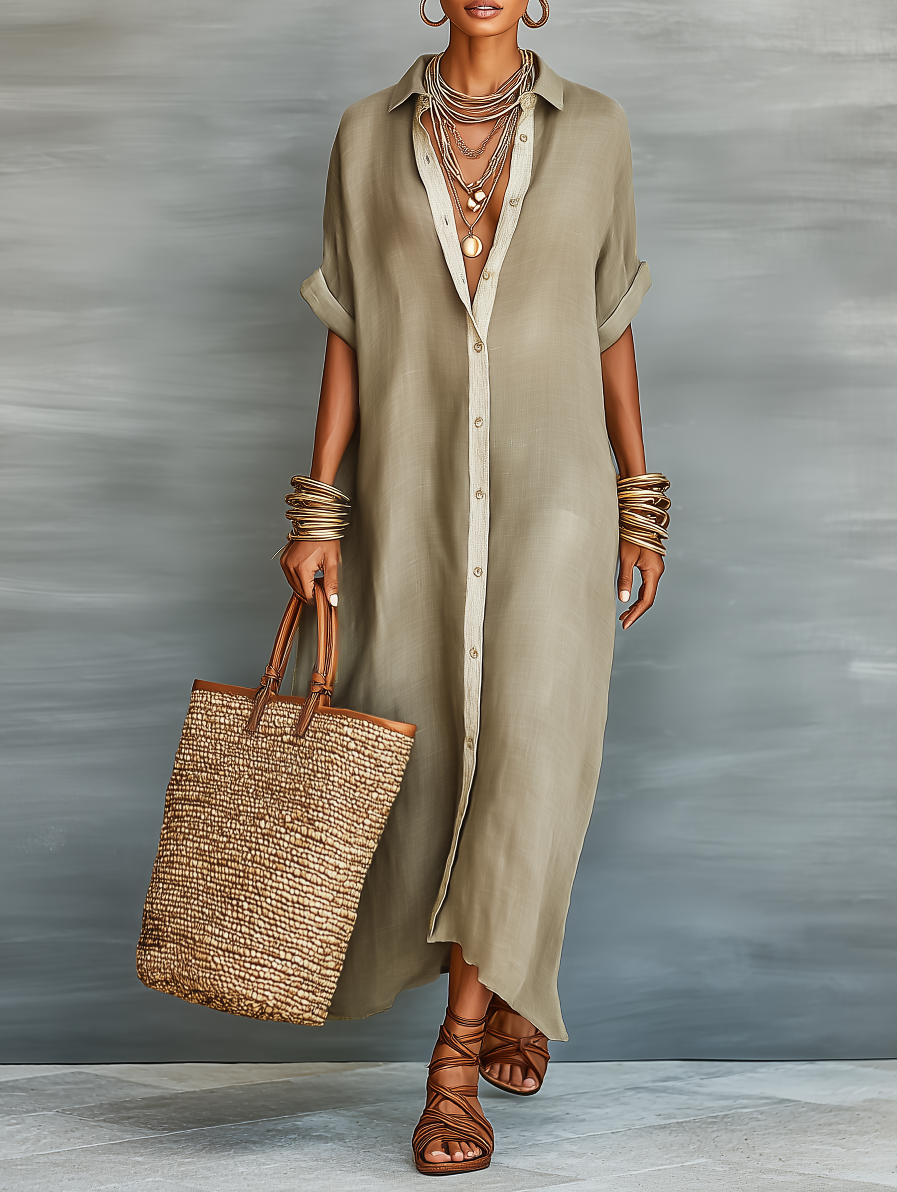 Women's Lightweight Linen Maxi Dress | Elegant Relaxed Summer Style 0