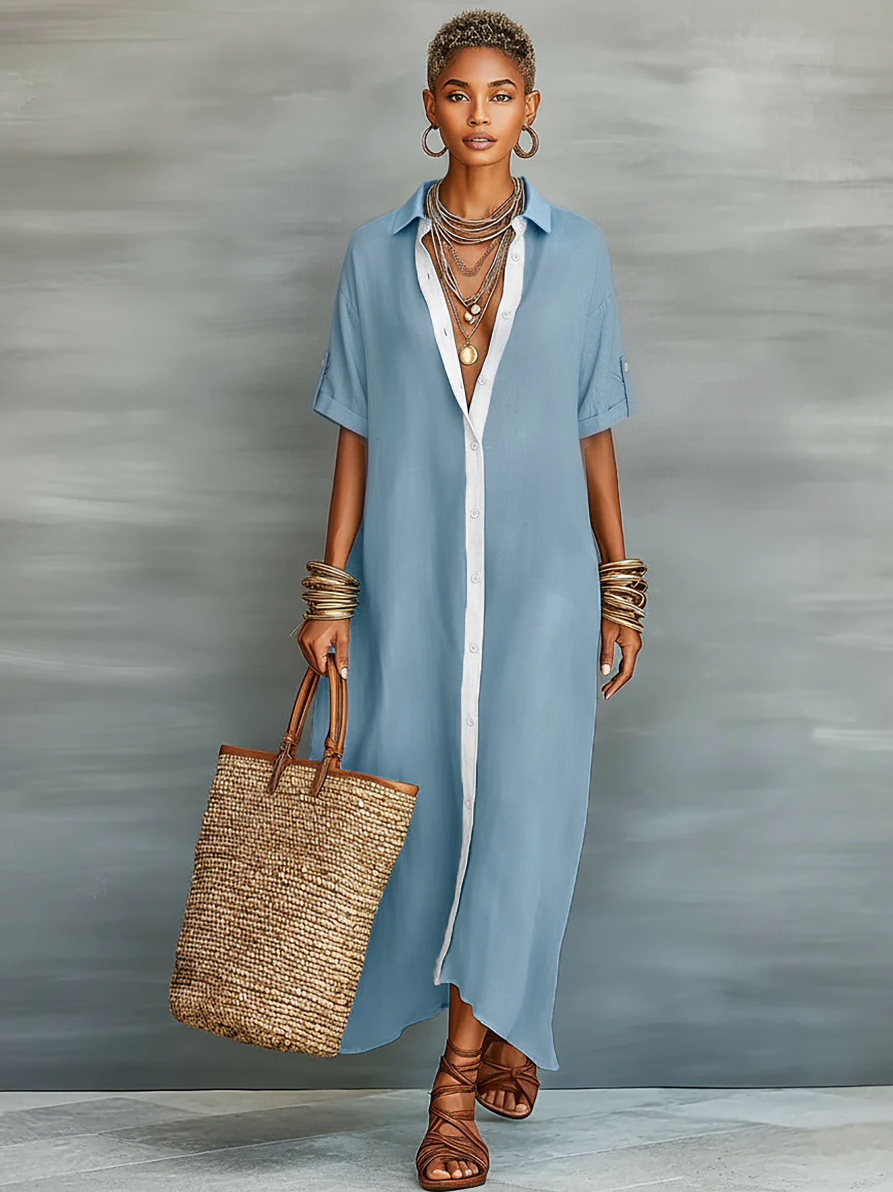Women's Lightweight Linen Maxi Dress | Elegant Relaxed Summer Style 1