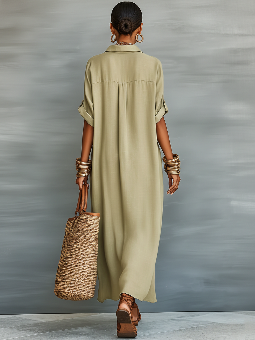 Women's Lightweight Linen Maxi Dress | Elegant Relaxed Summer Style 3