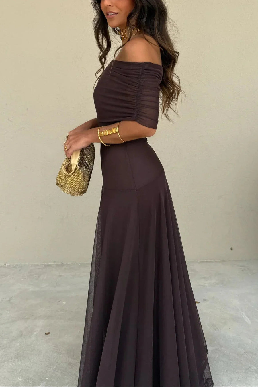 Women's Lightweight Pleated Maxi Dress | Elegant One-Shoulder Summer Gown 1