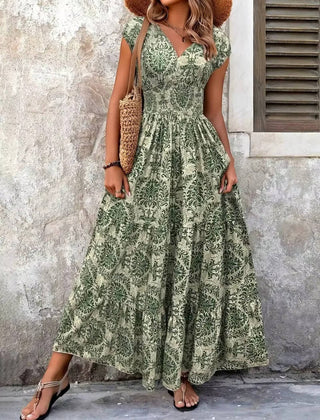 Women's Lightweight Polyester Maxi Dress | Bohemian Tiered Summer Sundress 2