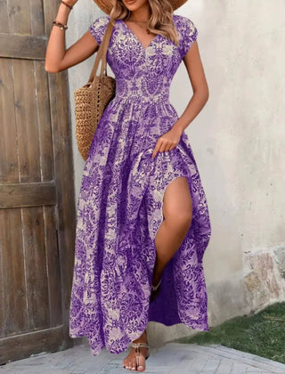 Women's Lightweight Polyester Maxi Dress | Bohemian Tiered Summer Sundress 6
