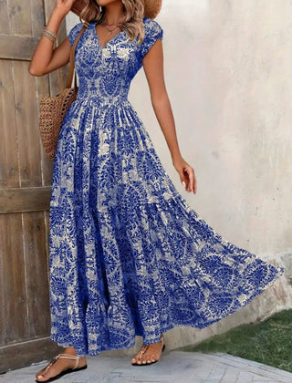 Women's Lightweight Polyester Maxi Dress | Bohemian Tiered Summer Sundress 7