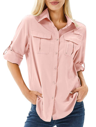 Women's Lightweight Polyester Sun Protection Shirt | Quick-Dry Outdoor Long Sleeve Top 0