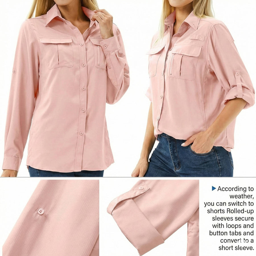 Women's Lightweight Polyester Sun Protection Shirt | Quick-Dry Outdoor Long Sleeve Top 1