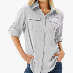 Women's Lightweight Polyester Sun Protection Shirt | Quick-Dry Outdoor Long Sleeve Top 3