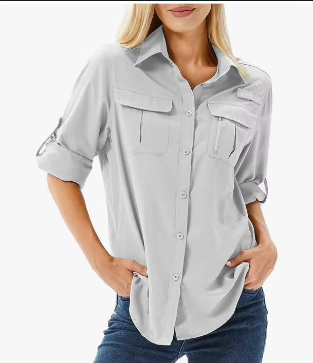 Women's Lightweight Polyester Sun Protection Shirt | Quick-Dry Outdoor Long Sleeve Top 3