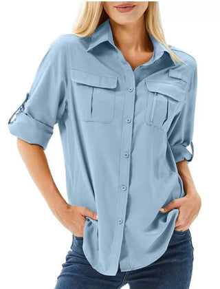 Women's Lightweight Polyester Sun Protection Shirt | Quick-Dry Outdoor Long Sleeve Top 4