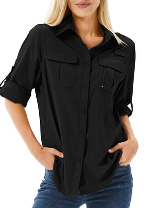 Women's Lightweight Polyester Sun Protection Shirt | Quick-Dry Outdoor Long Sleeve Top 5
